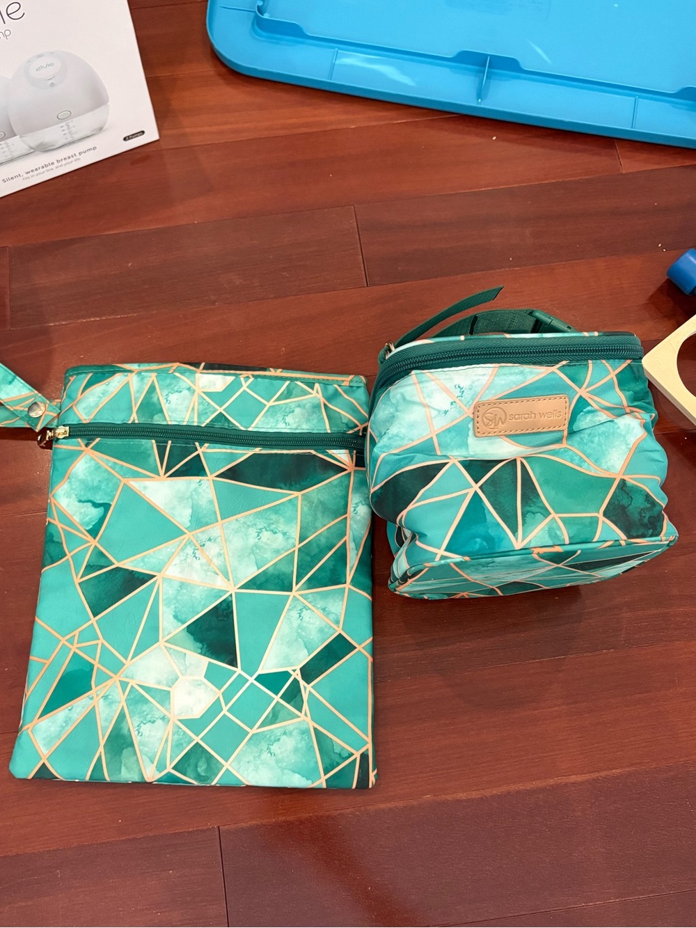 Sarah Wells mosaic Wet dry bag and bottle bag